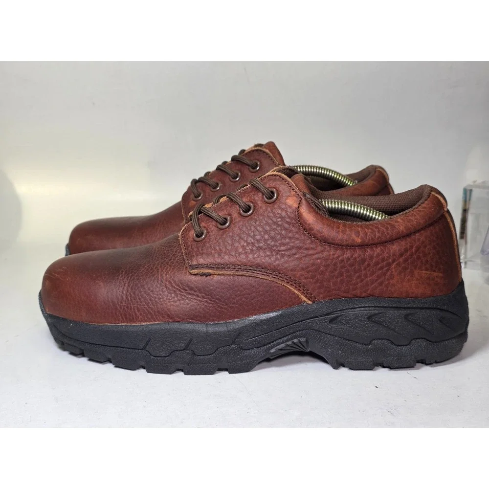 SR Max Work Shoes Men's Size 8 M Brown Leather Slip Resistant Lace Up Steel Toe